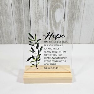 NEW Inspiring Bible Plaque Wood Art 4"x4"